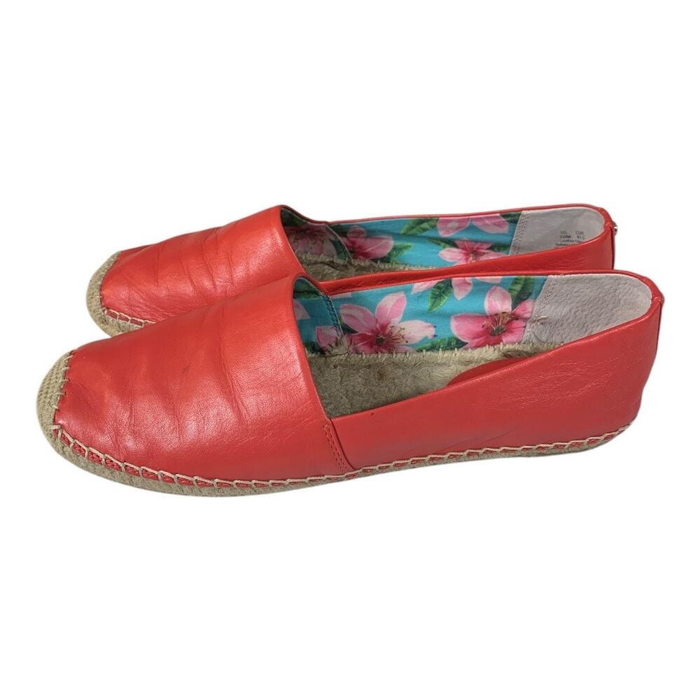 Sam Edelman Lynn Womens Leather Espadrilles Woven Bottom Flats Slip-On Shoes 10M